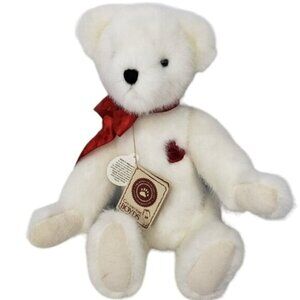 Boyds Bear White Red Ribbon Valentine Love Bear